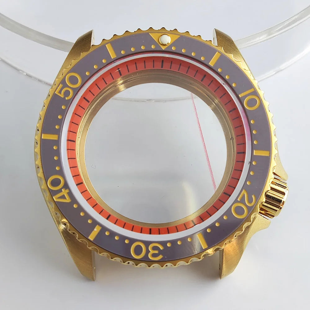 Plane Sapphire Glass Ceramic Bezel Stainless Steel Watch Case Fit NH 35 NH36 Movement High End Waterproof Watch Case