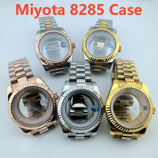 39mm Stainless Steel Watch Case Sapphire Glass suitable for Miyota 8285 Movement