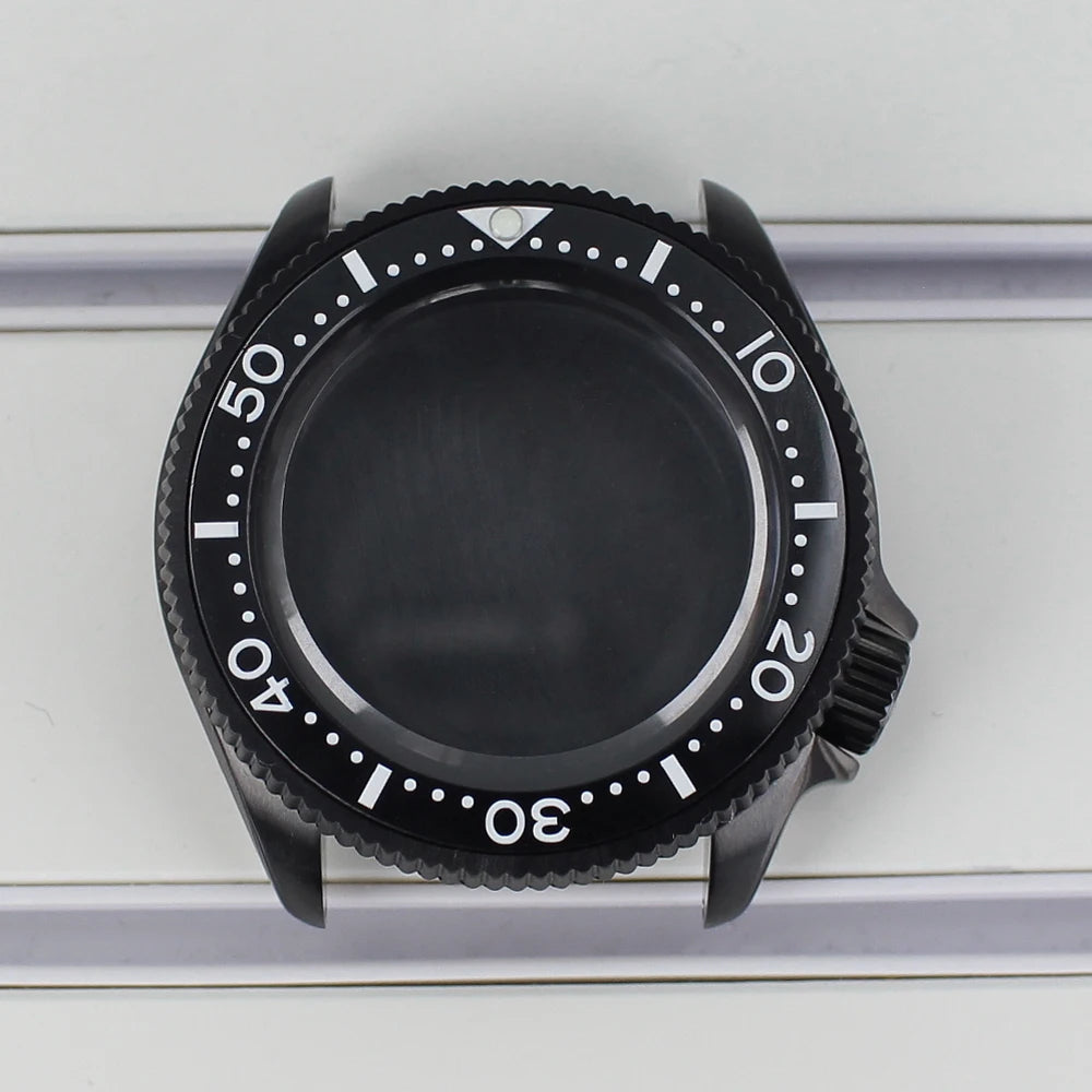 38mm Steel Watch Case For Nh35 Nh36 4R36 With Sapphire Crystal Ceramic Bezel
