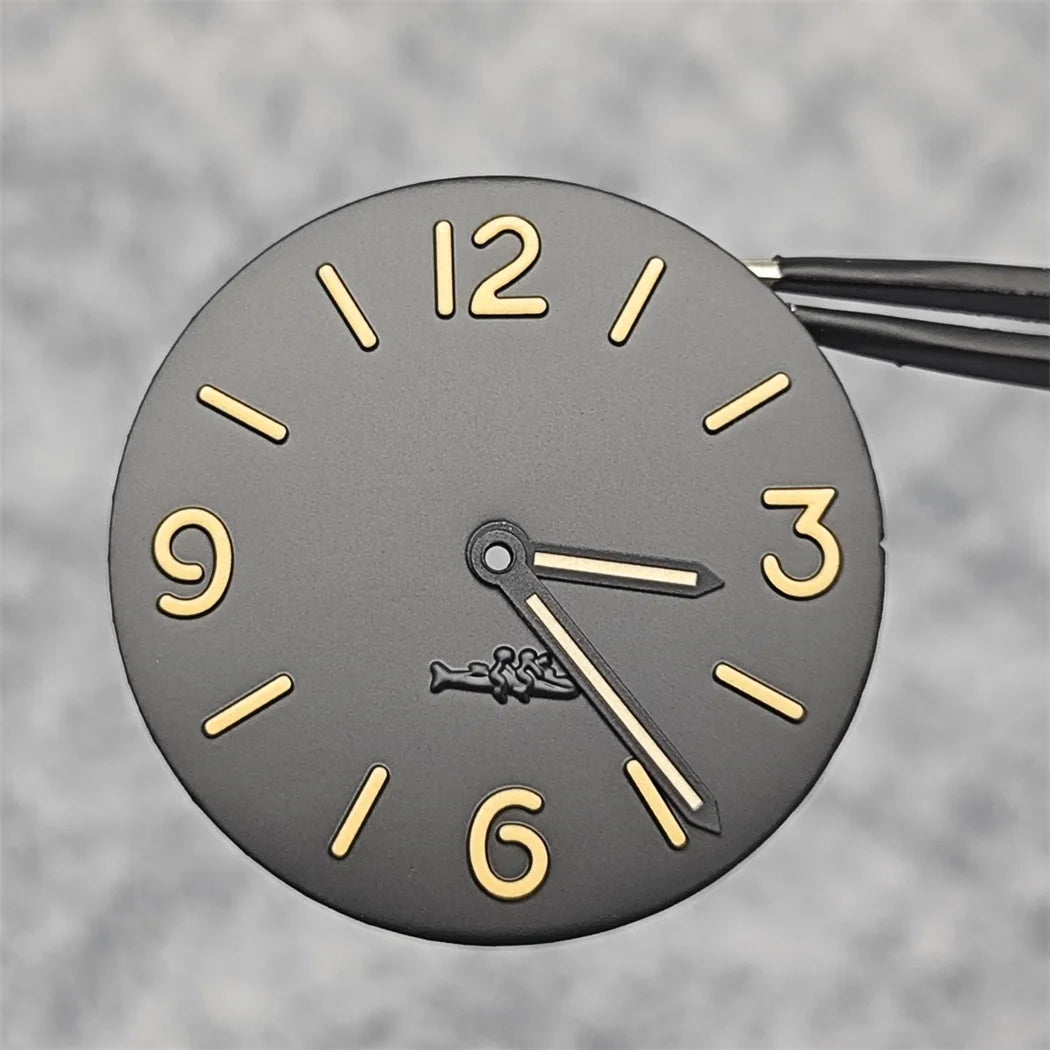 34.5mm Watch Dial with Watch Hands(Green Luminous) for ETA6497/ ST3600 Movement
