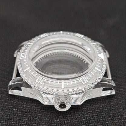 40mm Transparent Watch Case 20mm Bands Set Luminous Acrylic Case for NH35/NH36