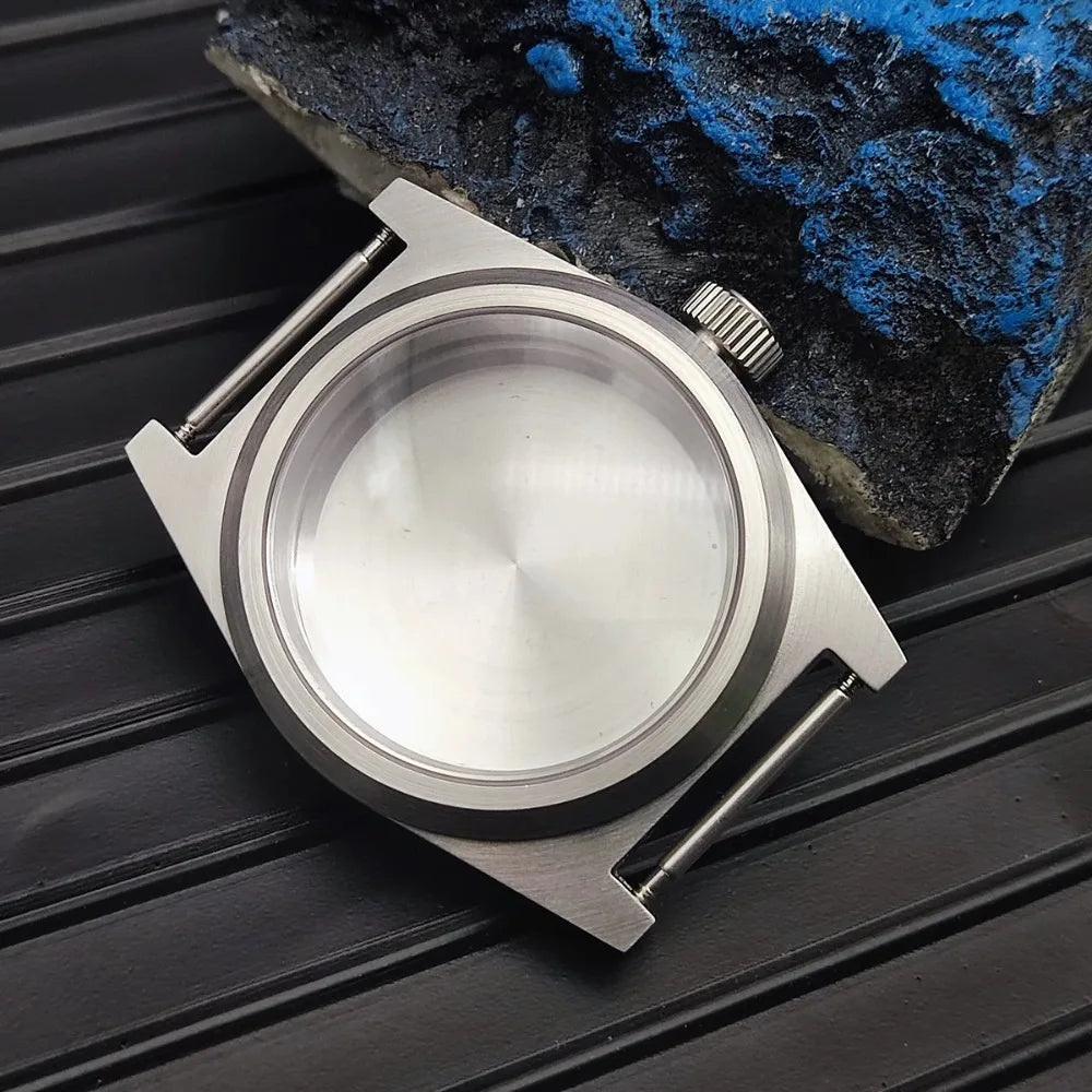 3ATM 38MM Watch Case Brushed Stainless Steel Case with Sapphire Glass for NH35