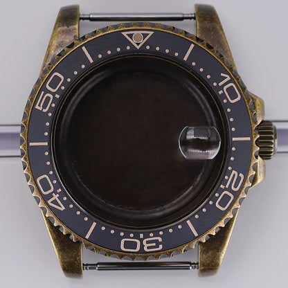 Bronze 40mm Watch Case Ceramic Bezel For SUB NH35/36/34/38/70 Sapphire Glass