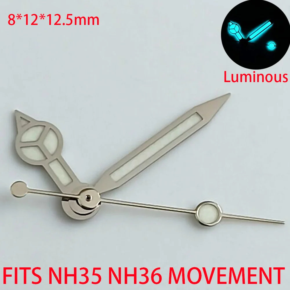 Watch Hands Blue Green Luminous Hands Fit NH 35 NH36 ETA 2836 2824 Miyota 8205 8215 Movement
