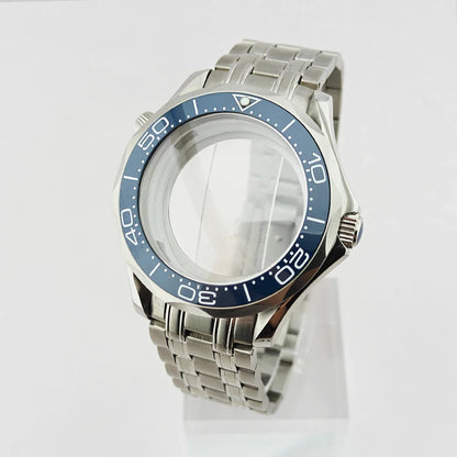 42MM Diving Watch Case Sapphire Glass Unidirectional Rotating Bezel For NH35