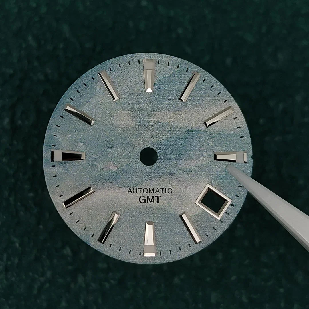 28.5mm Watch Dial BGW9 Luminous GMT Blue Sky White Cloud Surface for NH34 NH35