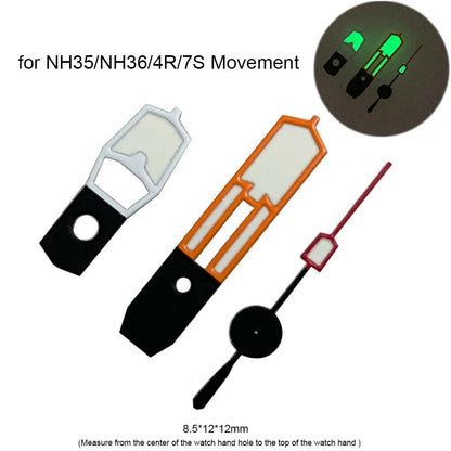 Green Luminous Watch Hands Pointers for NH35 NH36 4R 7S Orange Red White Hand