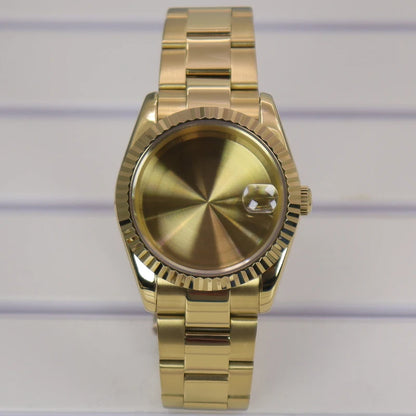 36/39mm Sapphire Case Fluted Curved Bezel For NH35 NH36 NH38 Miyota 8215 8205