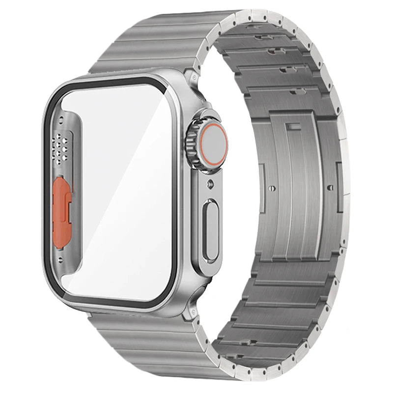 Stainless Steel Strap+PC Cover+Glass for Apple Watch Case Appearance Upgrade