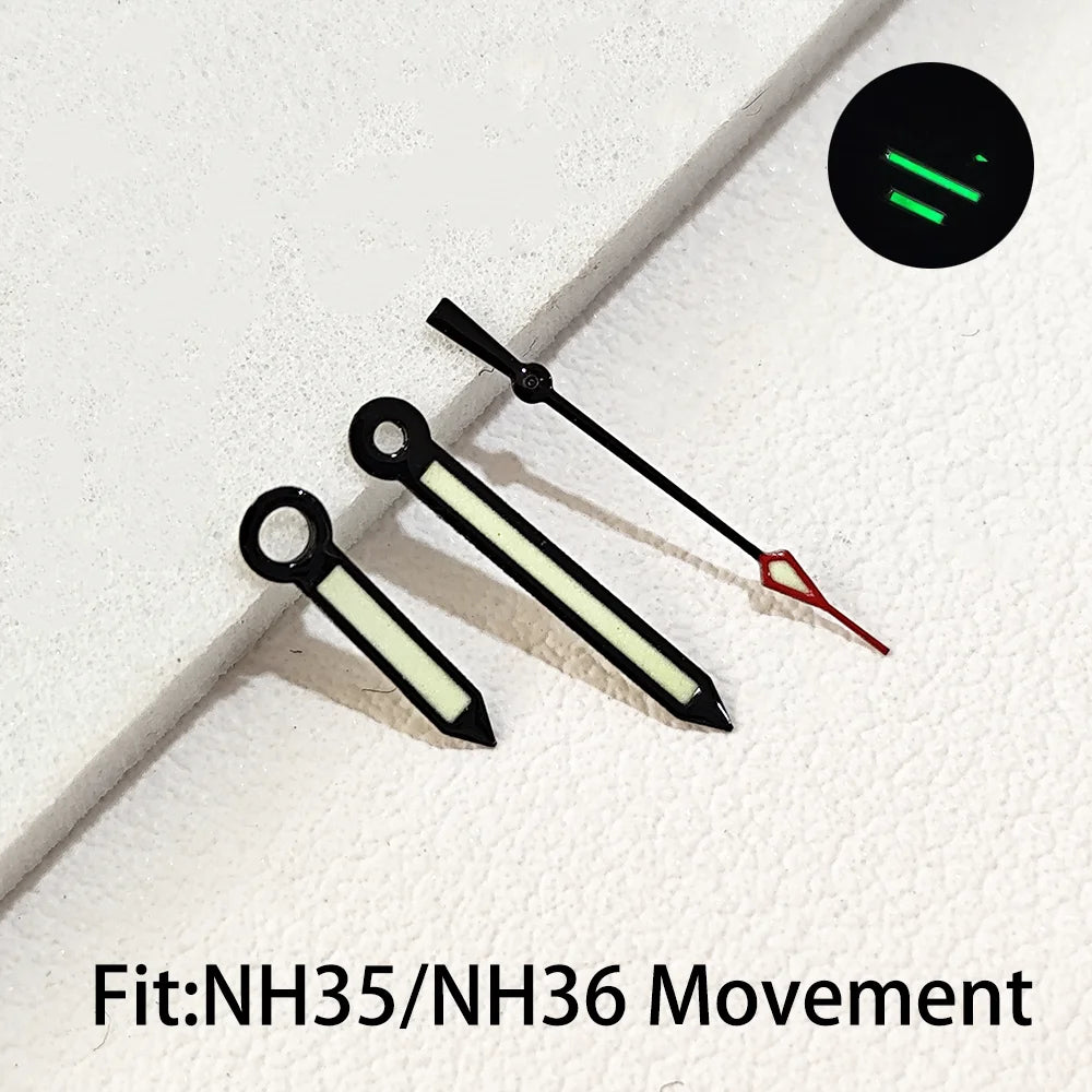 Watch Hands for NH35 NH36 Series Movement C3 Luminous Men's Watches Pointers