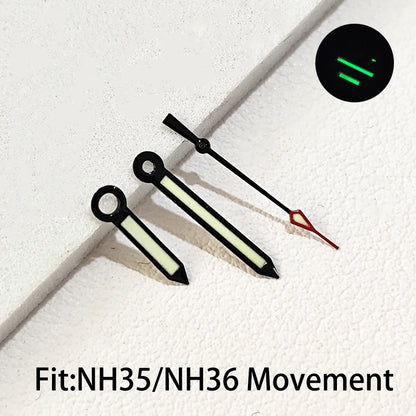 Watch Hands for NH35 NH36 Series Movement C3 Luminous Men's Watches Pointers