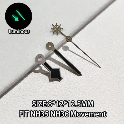 Watch Hands Luminous Suitable For NH35 NH36 Movement Personalized Second Hand