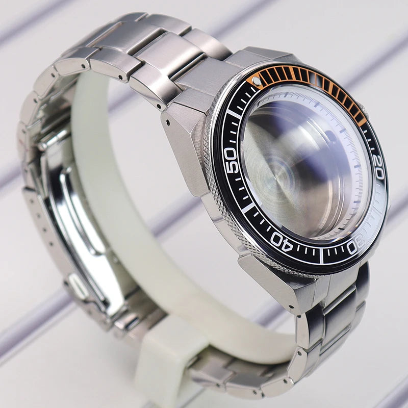 43.8mm Watch Case Sapphire Glass For NH35/36/38/34/70 Modified Samurai Diving