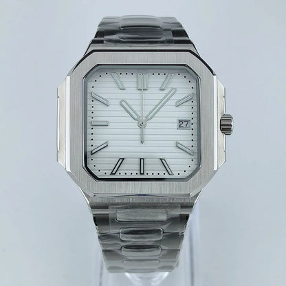 38.5mm Square Watch Case Folding Clasp WatchBand Fit NH35 NH38 Sapphire Crystal