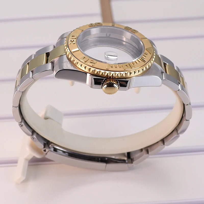 40mm Steel Watch Case 20mm Strap For NH35 NH34/36 4R36 Eta2824 Miyota 8215 YACHT