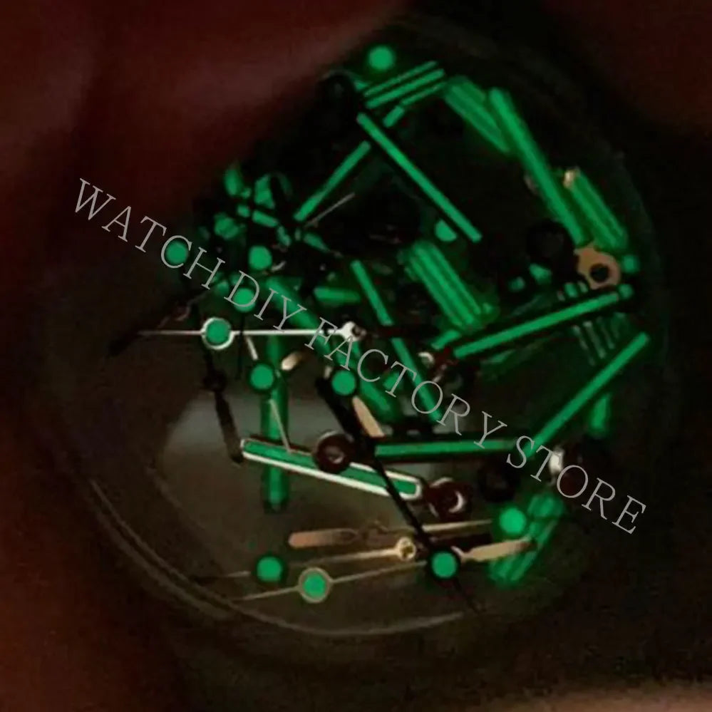 Colour Blocking Silver Yellow Green Luminous Watch Hands for NH35/NH36/4R/7S