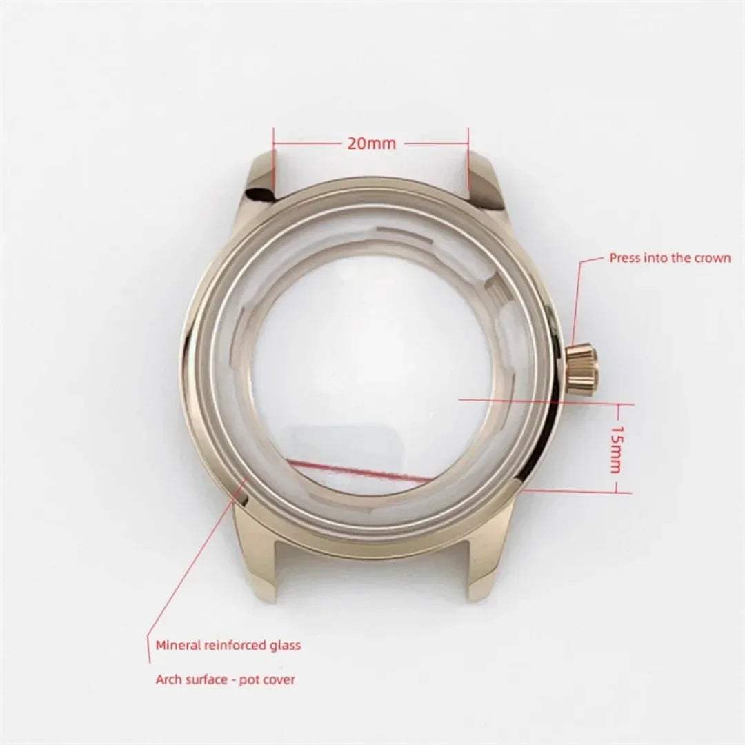 39.5mm Arch Glass Watch Case Stainless Steel Case for NH35 NH36 4R35A 4R36A