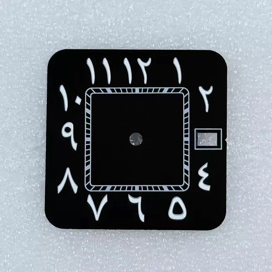 27mm Square Middle East Single Calendar Watch Dial For NH35 NH36 Movement