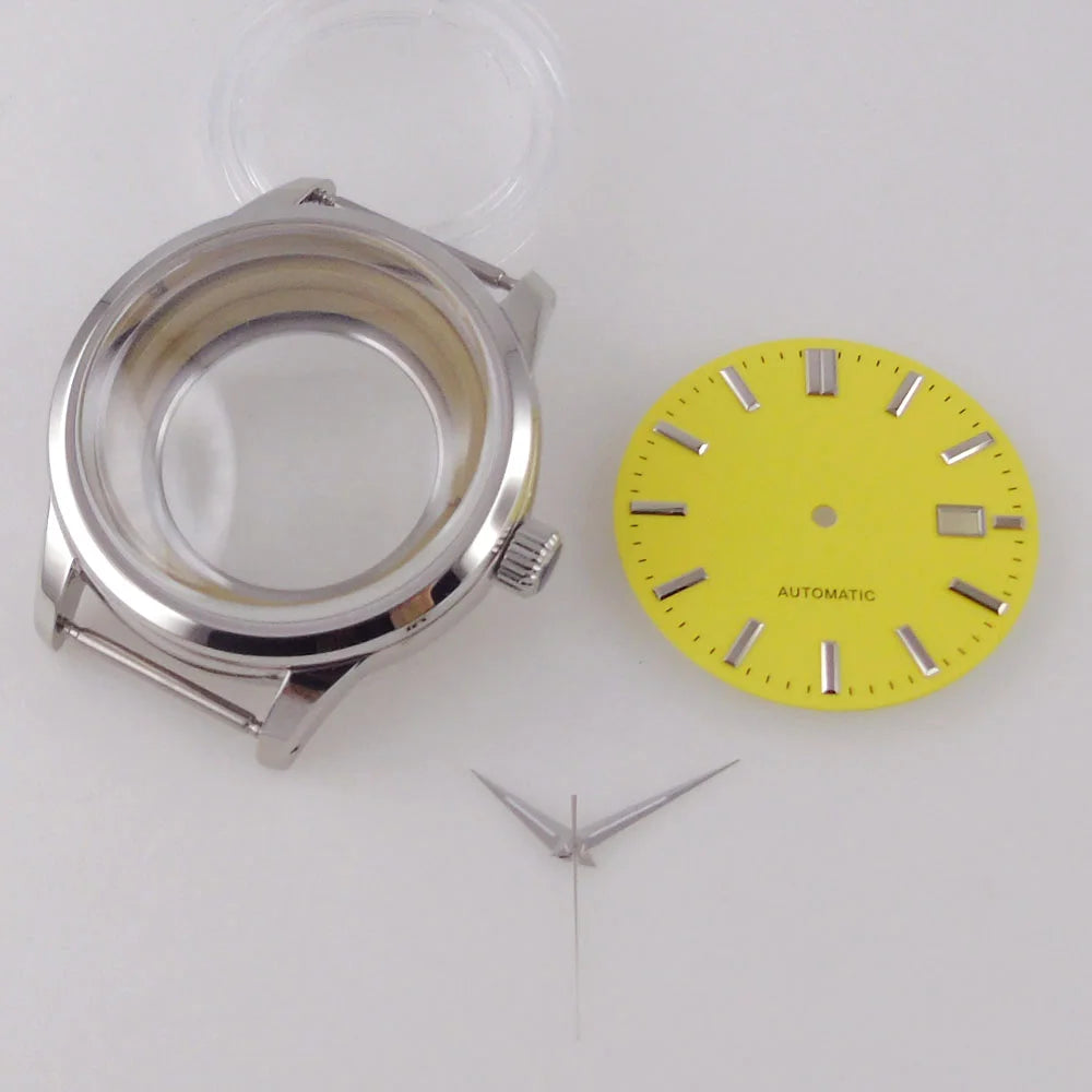 40mm Watch Case Double Bow Domed Sapphire Crystal for GS NH35 NH36 Movement