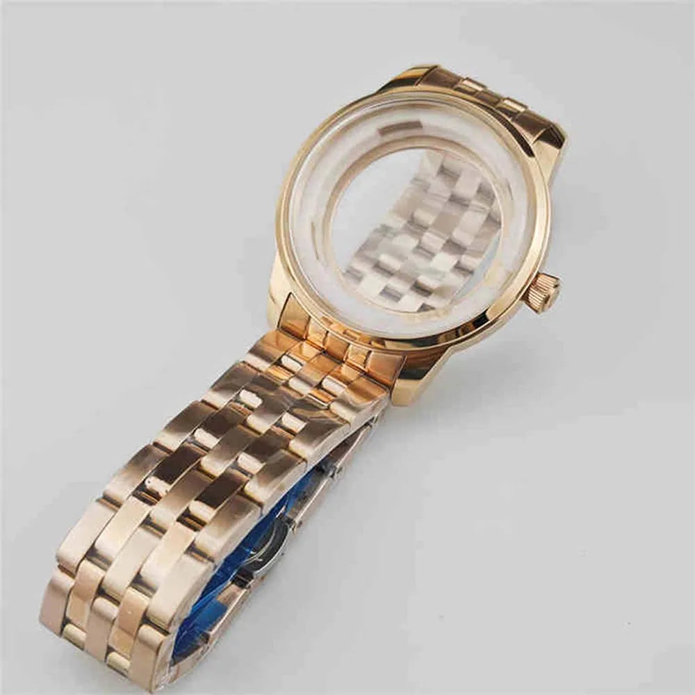 33/39.5mm Watch Case Strap for NH35 NH36 Modified 316L Steel Case Watchband