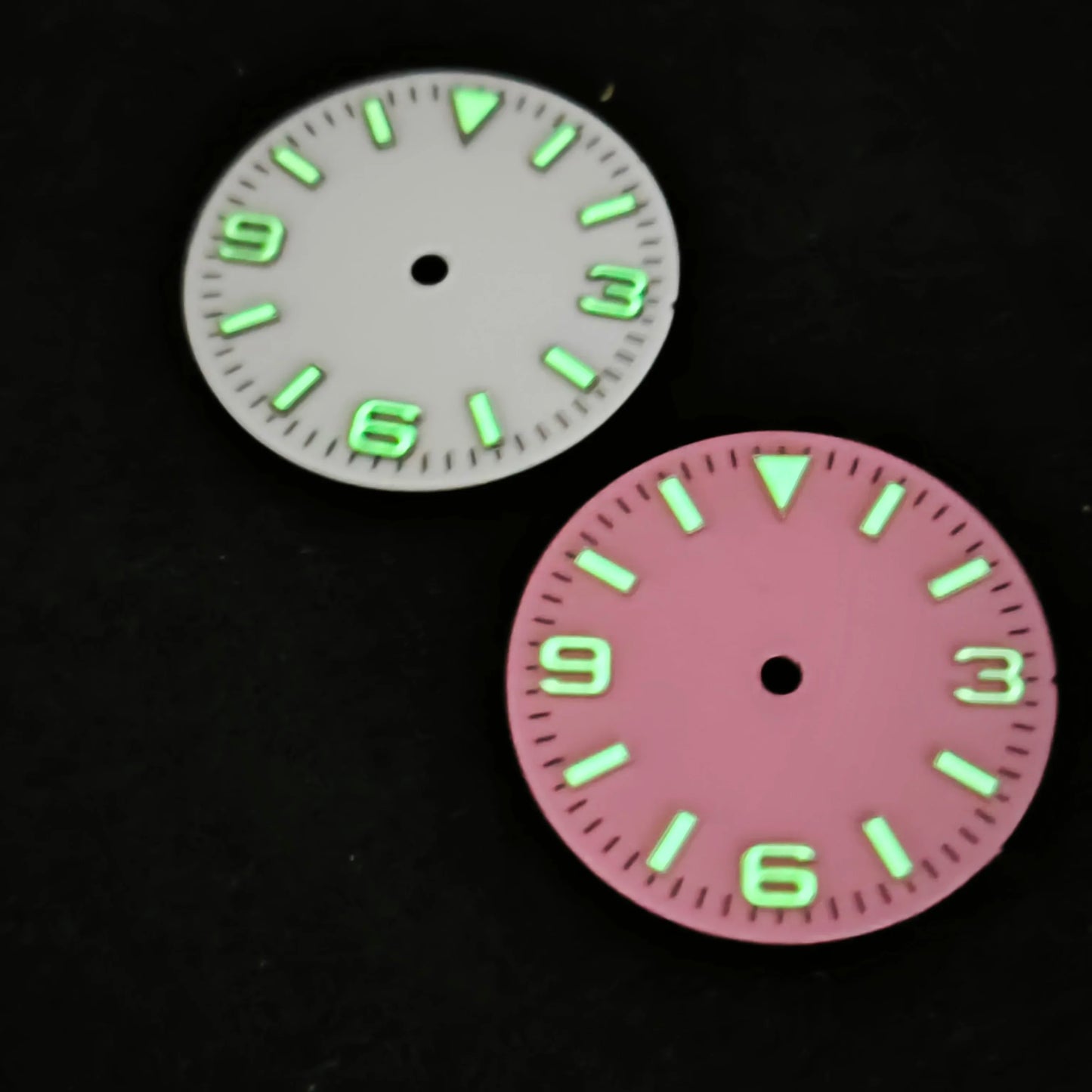 Modified 28.5mm Watch Dial 369 Nail with Green Luminous for NH35/ NH36/ 4R/ 7S