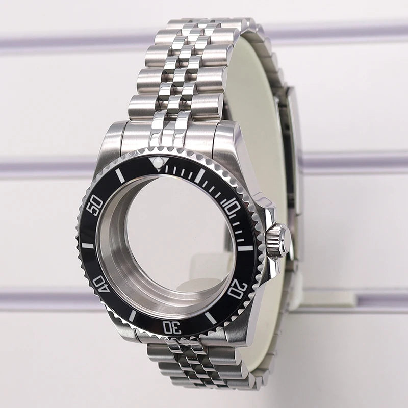 40mm Watch Case Ceramic Bezel Sapphire For Nh35 Nh36 Nh34 Sub Eta2824 Miyota8215