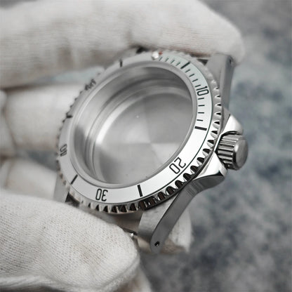 39.5mm Steel Watch Case Retro Flat Mirror Case Sapphire Crystal Fit NH35 NH36