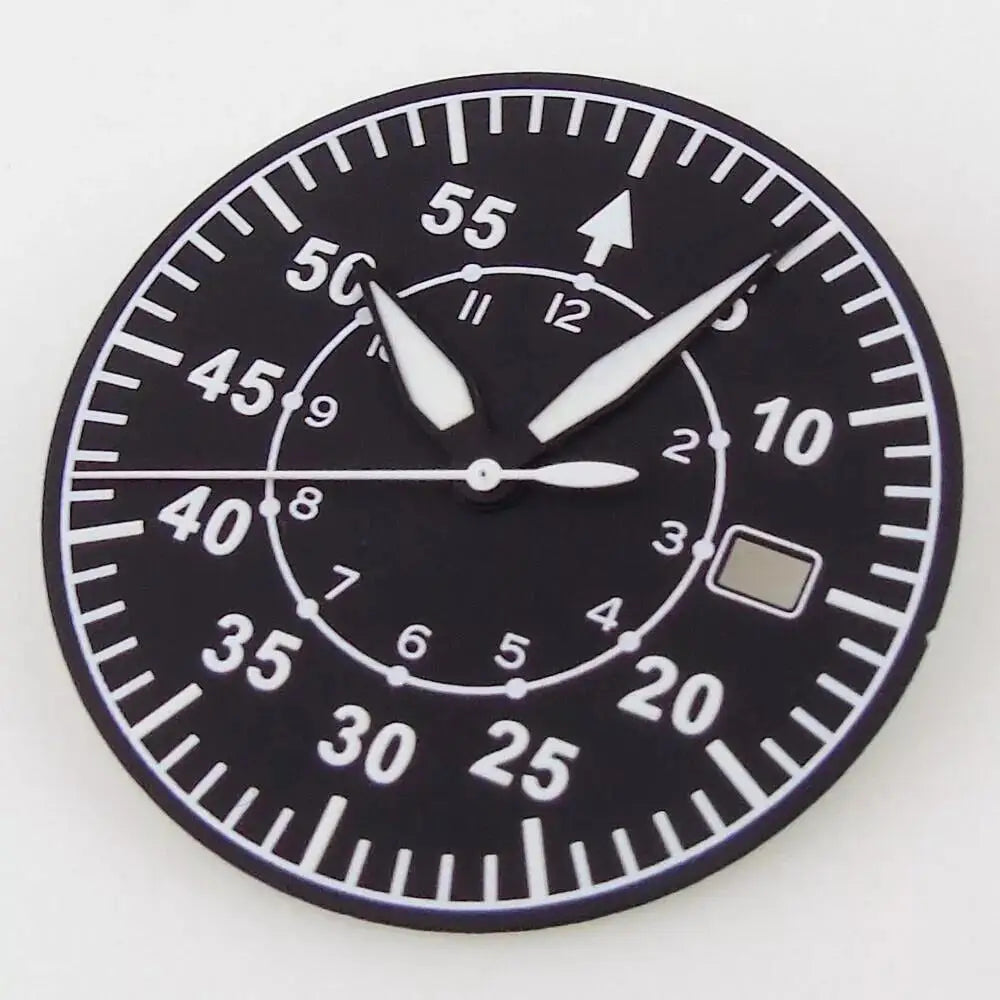39mm Sapphire Glass Pilot Watch Case Luminous Dial fit ETA 2824 PT5000 NH35 NH36