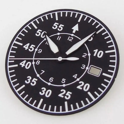 39mm Sapphire Glass Pilot Watch Case Luminous Dial fit ETA 2824 PT5000 NH35 NH36