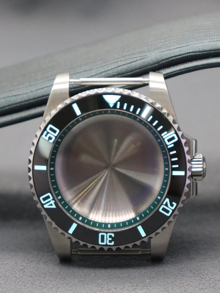 Diver 40mm Watch Case Sapphire For Nh34 Nh35 Nh36 Luminous SUB Ceramic Bezel