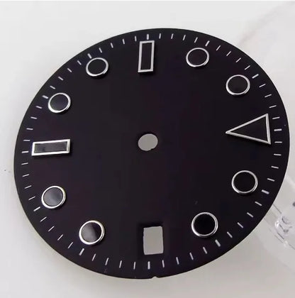 28.5mm Black White Face Single Calendar Submarine Dial For NH34 NH35 NH36