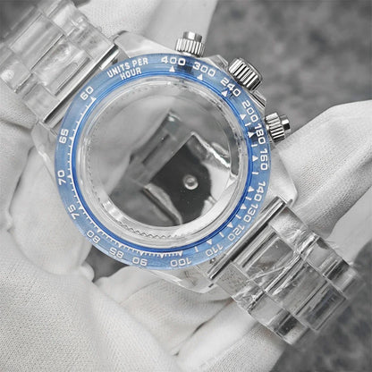 39mm Transparent Acrylic Watch Case 20mm Watch Bands Set 29.5mm Dial  for VK63