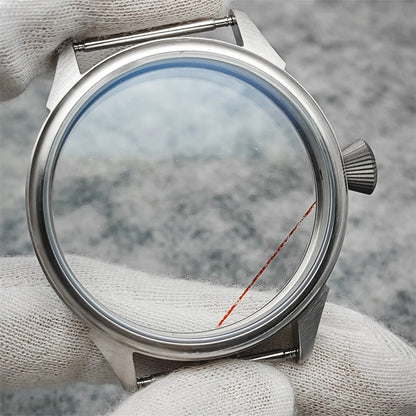 42mm Brushed Watch Case with Transparent Back for ETA 6497/6498 ST3600/ST3620