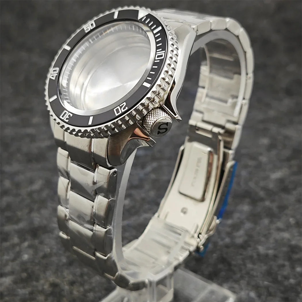 42mm Watch Case+ Strap Set SKX007 Case with Chapter Ring Sapphire for NH35 NH36