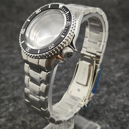 42mm Watch Case+ Strap Set SKX007 Case with Chapter Ring Sapphire for NH35 NH36