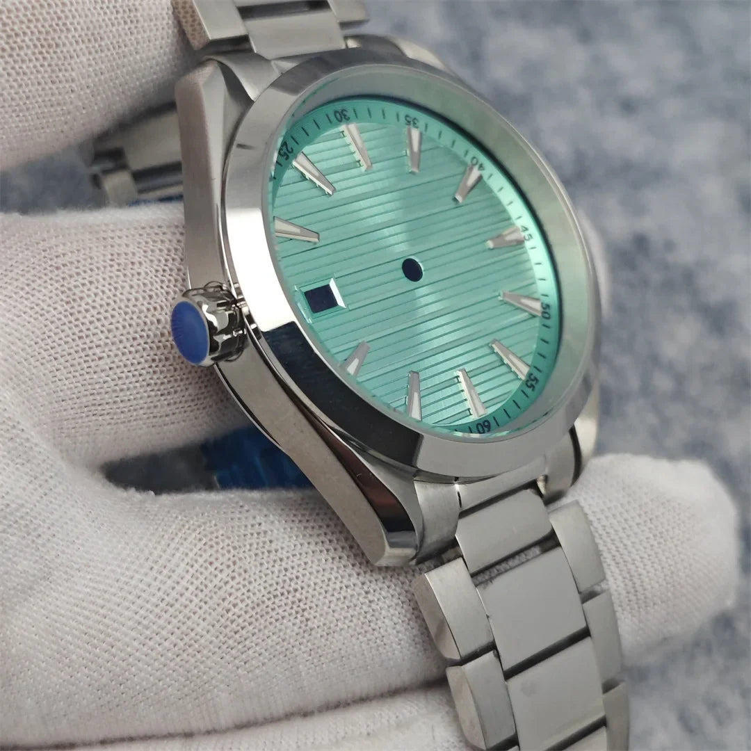 41MM Watch Case with Sapphire Crystal Clear Back+Strap+Dial+Hand for NH35/NH36