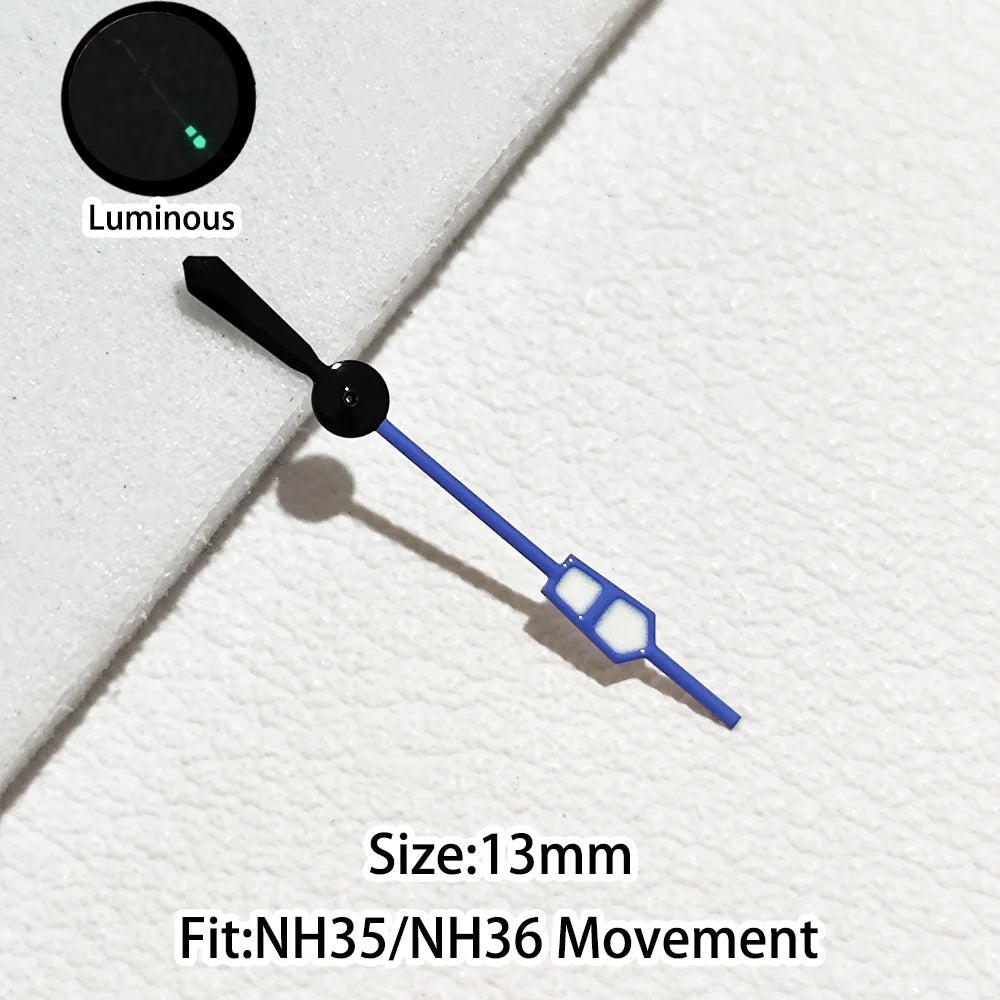 Green/Blue Green Luminous Watch Hands Fit NH35 NH36 Personalized Second Hand