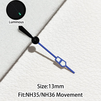 Green/Blue Green Luminous Watch Hands Fit NH35 NH36 Personalized Second Hand