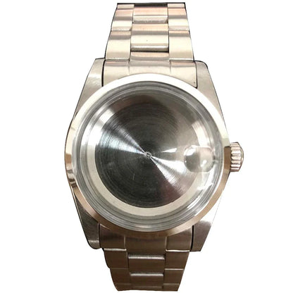 36mm Watch Case+Strap Acrylic Glass Stainless Steel Watchband for NH35/NH36/4R