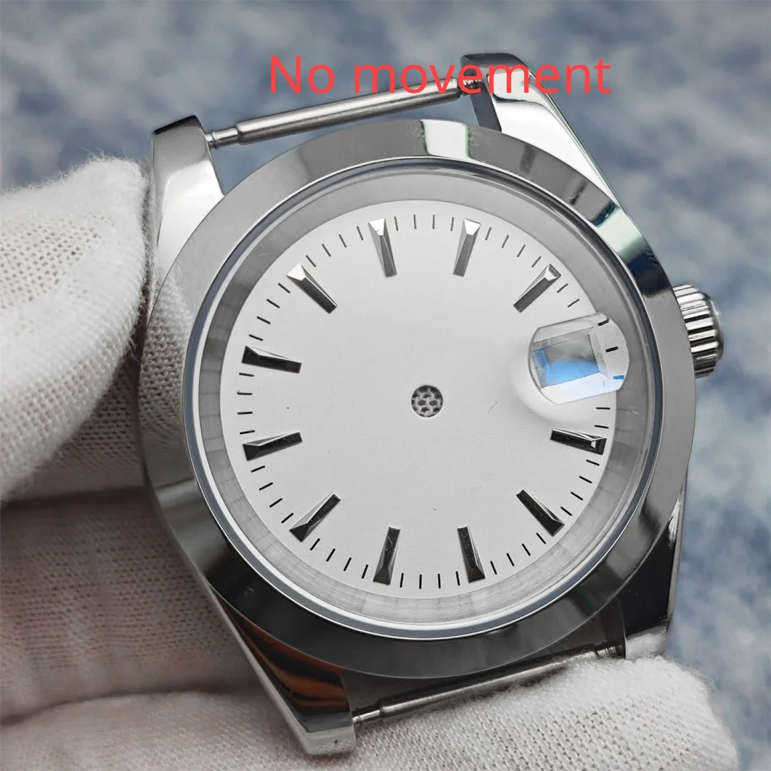 39mm Steel Watch Case Transparent Bottom with Sapphire Glass for NH35/NH36