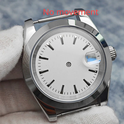 39mm Steel Watch Case Transparent Bottom with Sapphire Glass for NH35/NH36