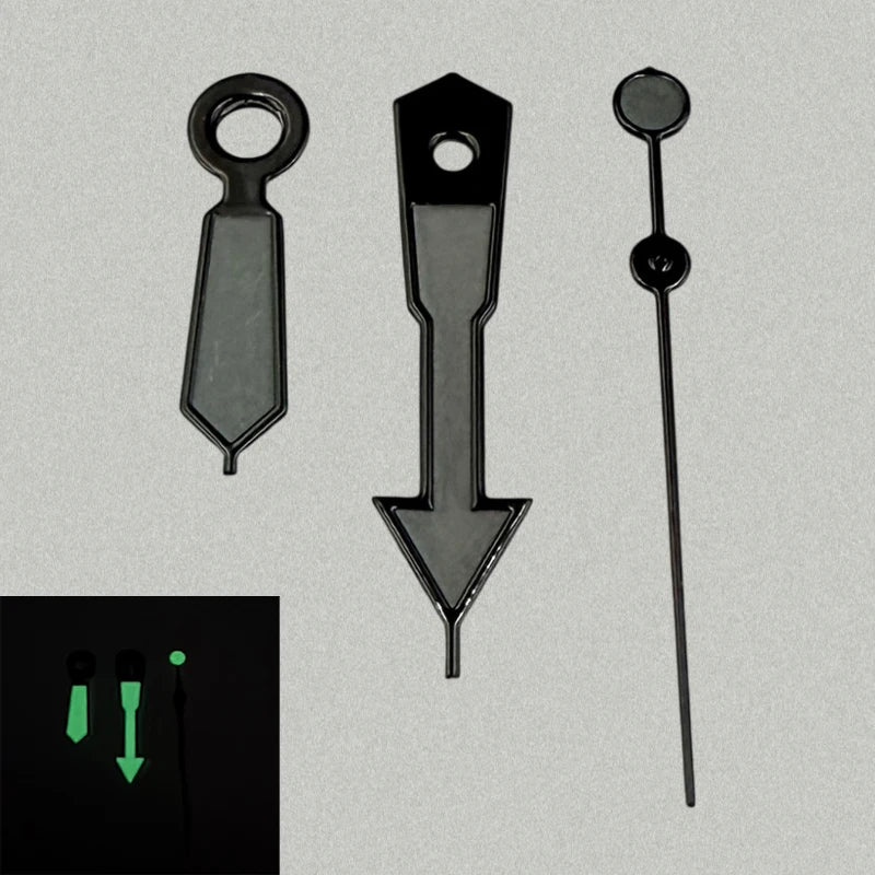 Modified Arrow Green Luminous Watch Hands Pointers for NH35/NH36/4R/7S Movement