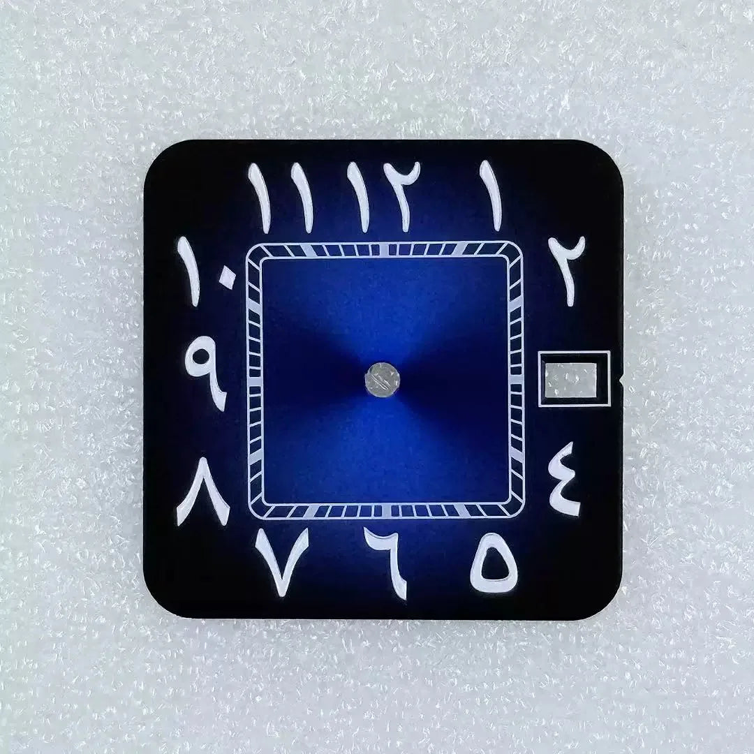 27mm Square Middle East Single Calendar Watch Dial For NH35 NH36 Movement