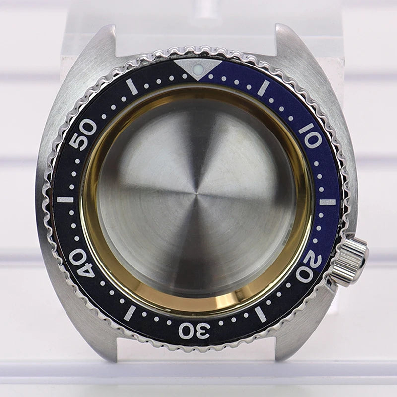 45mm Steel Watch Case Sapphire Glass For Mod skx big Abalone NH35 NH36 NH38