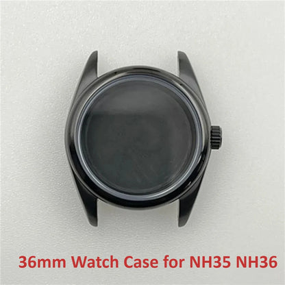 36mm Black/Silver Modified Diving Stainless Steel Watch Case for NH35 NH36