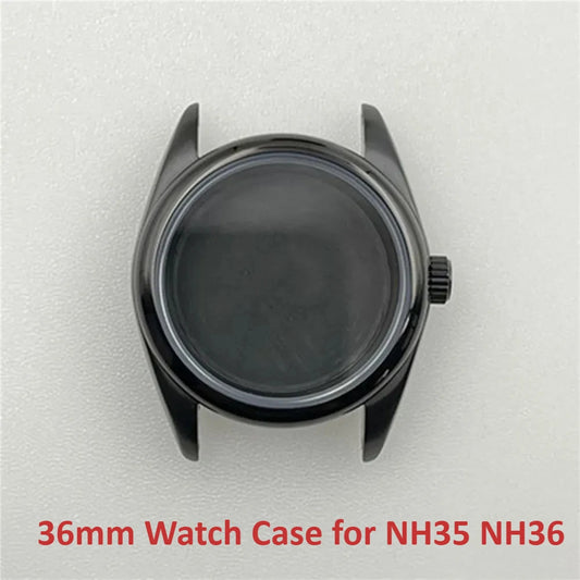 36mm Black/Silver Modified Diving Stainless Steel Watch Case for NH35 NH36
