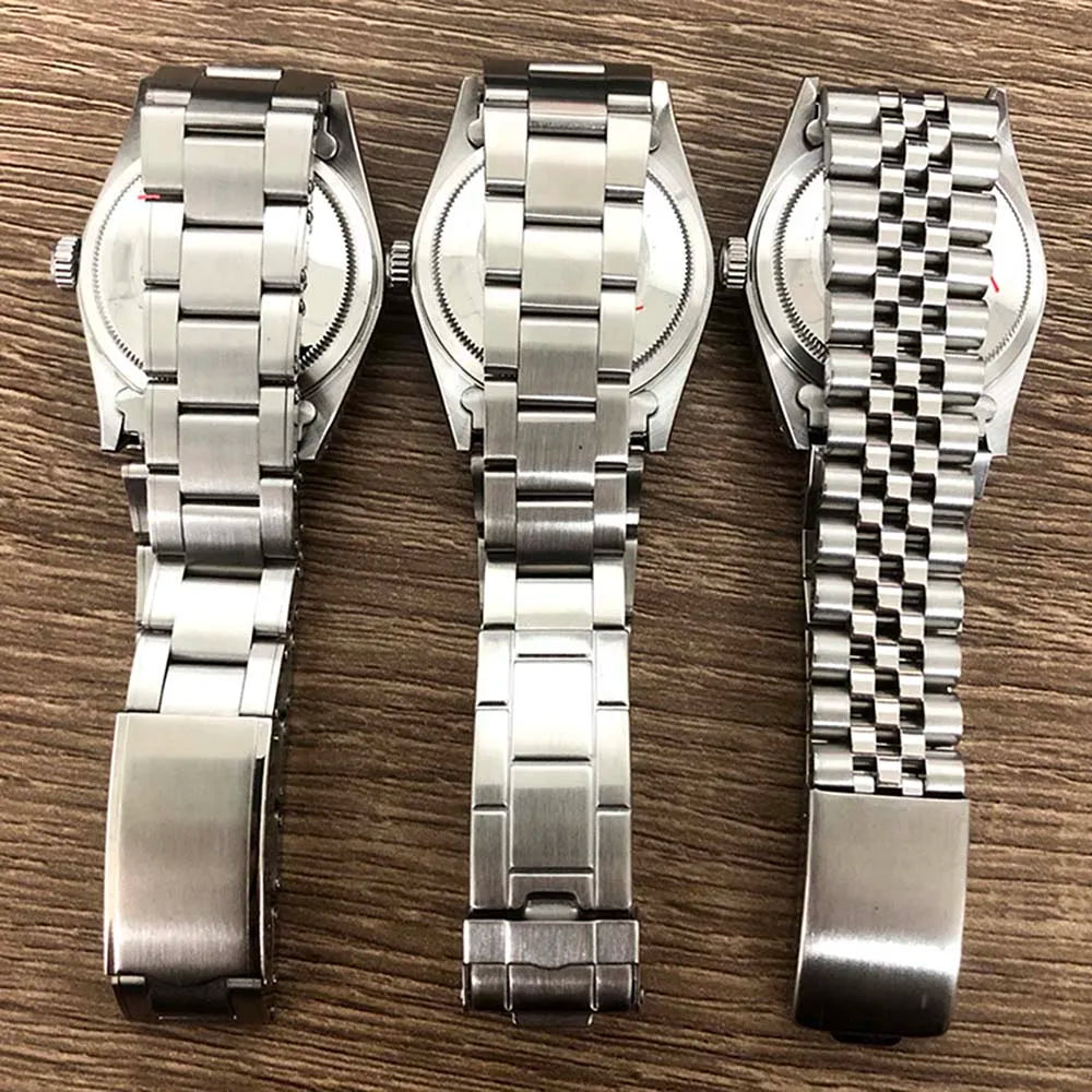36mm Watch Case+Watch Strap Acrylic Glass Steel Case Watchband for NH35/NH36/4R