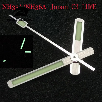 C3 Super Lume Watch Hands Green Luminous Fit 62MAS NH35 ETA 2824 NH36 4R35 7029