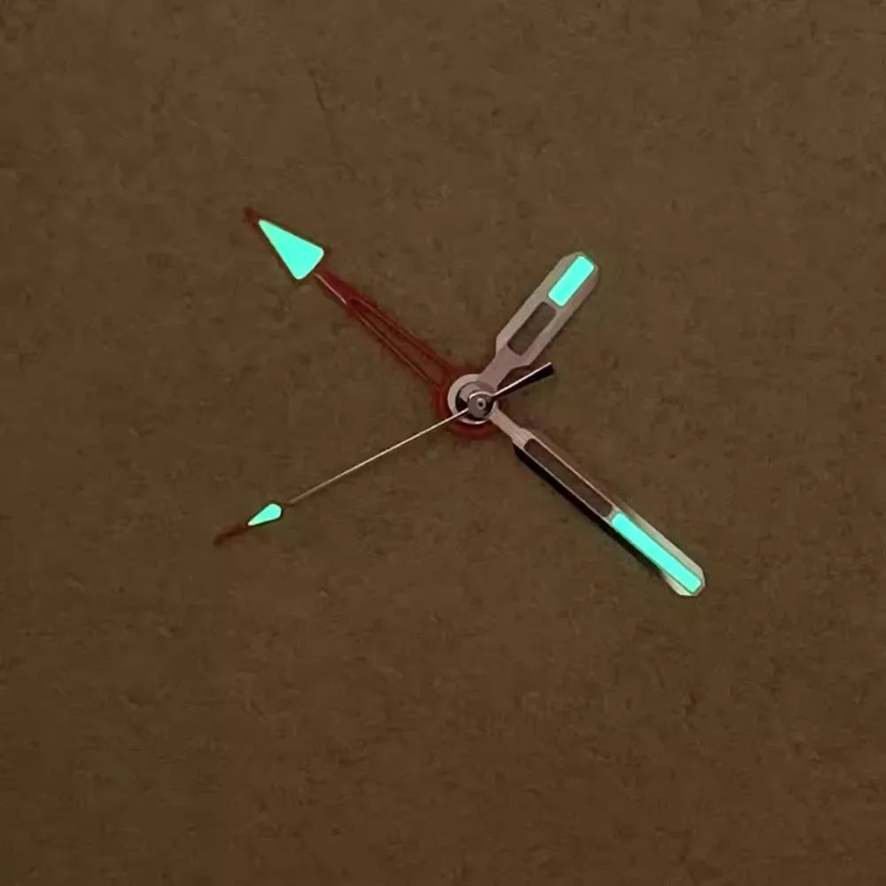 4 Hands Red Second Hand Green Luminous Watch Hands for NH35 NH34 NH36 4R 7S NH70
