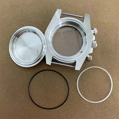 40MM 316L Stainless Steel Case Sapphire Glass Watch Case for VK63 Movement